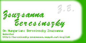 zsuzsanna bercsinszky business card